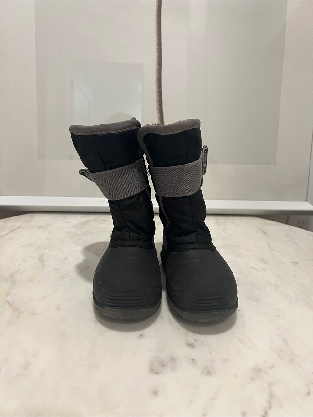 Kamik Black and Gray Kids' Snow Boots with Strap